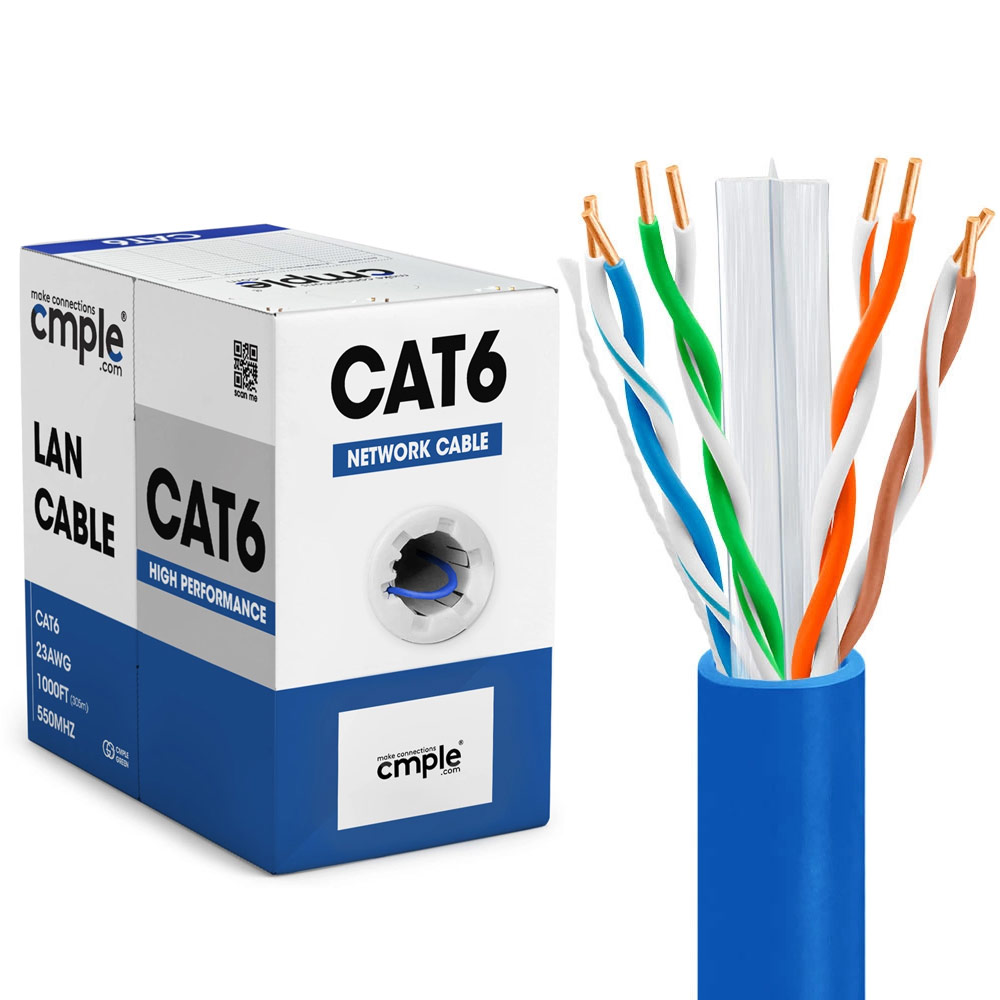 Cat 6 Riser Ethernet Cable Blue | Unshielded |CMR, 23AWG, UTP