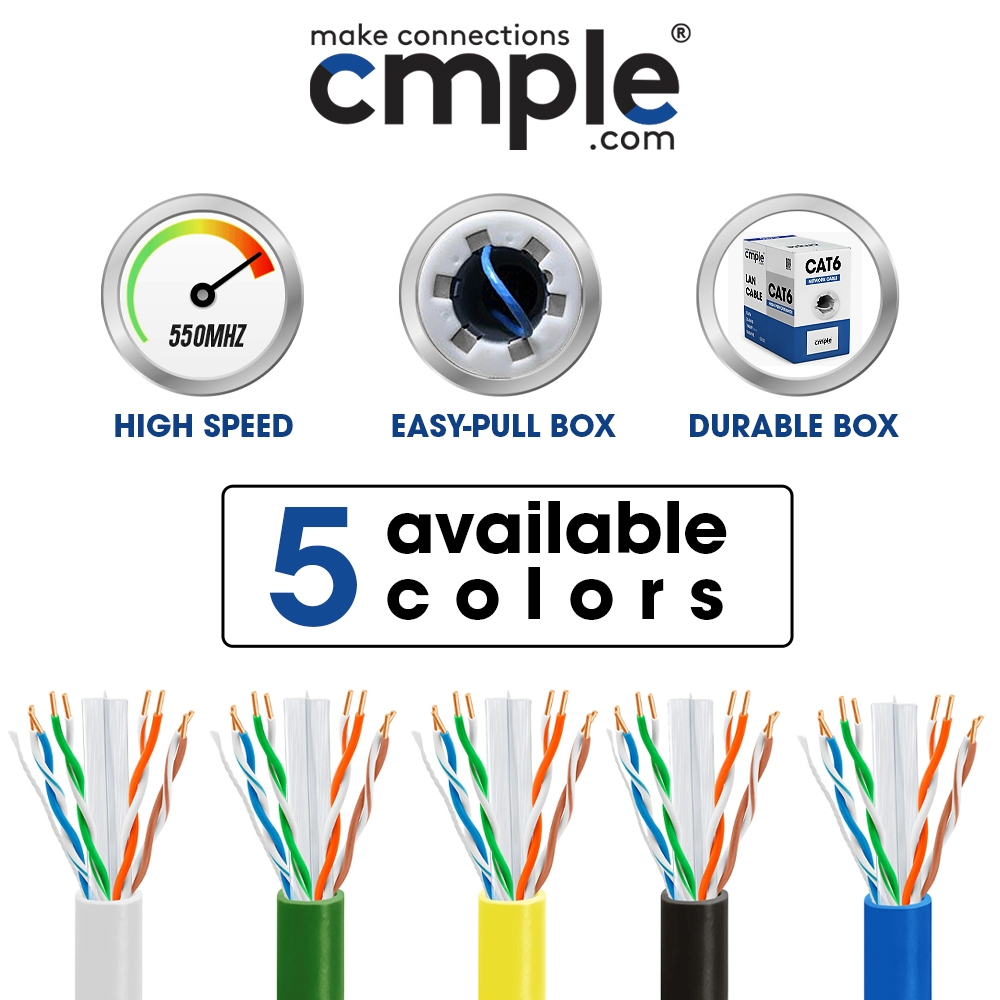 Cat 6 Riser Ethernet Cable Blue | Unshielded |CMR, 23AWG, UTP