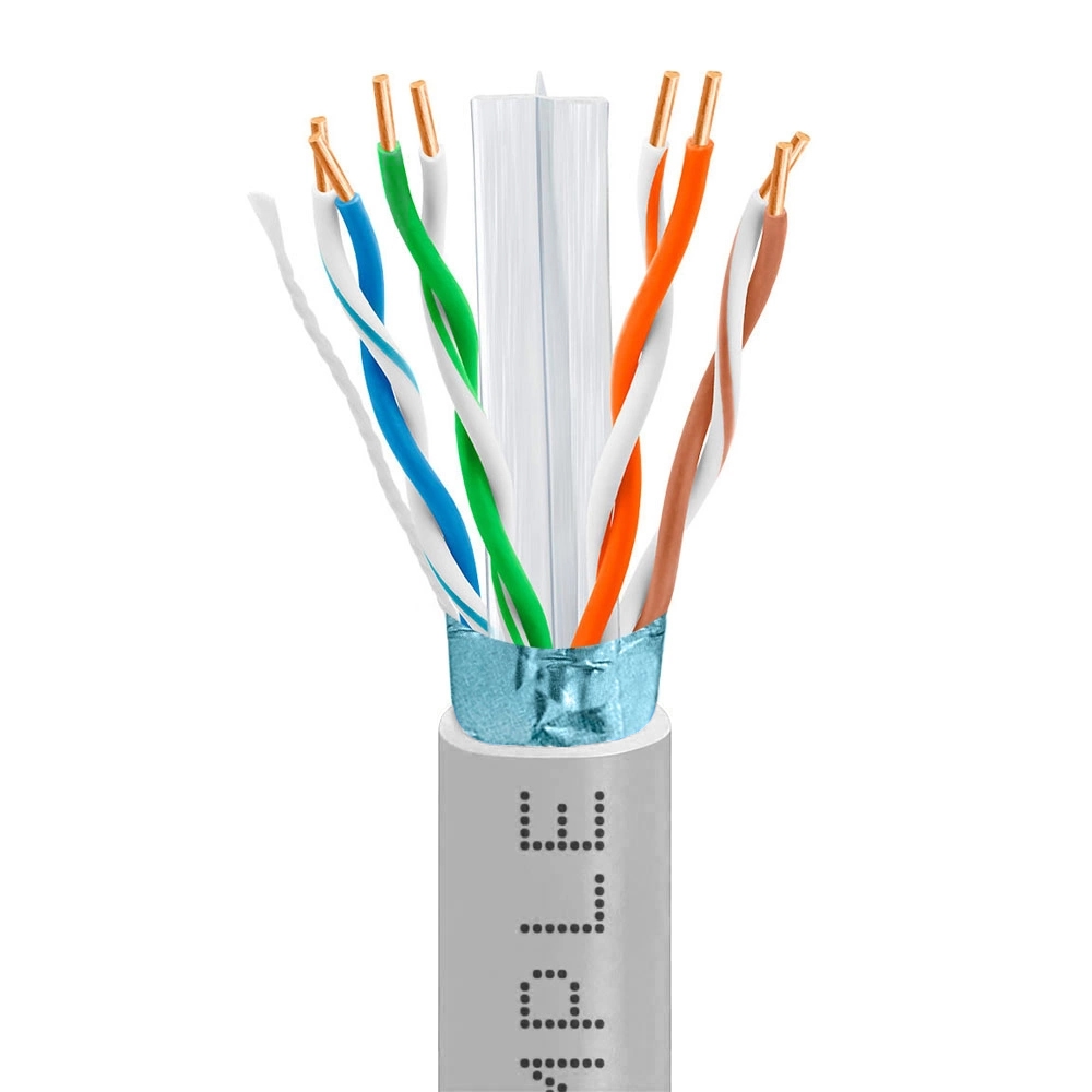 UbiGear 1000' Ft CAT6 23 AWG Shielded STP Ethernet Network Cable Grey Bulk  Solid Twisted Pair (CAT6 1000ft, Grey)