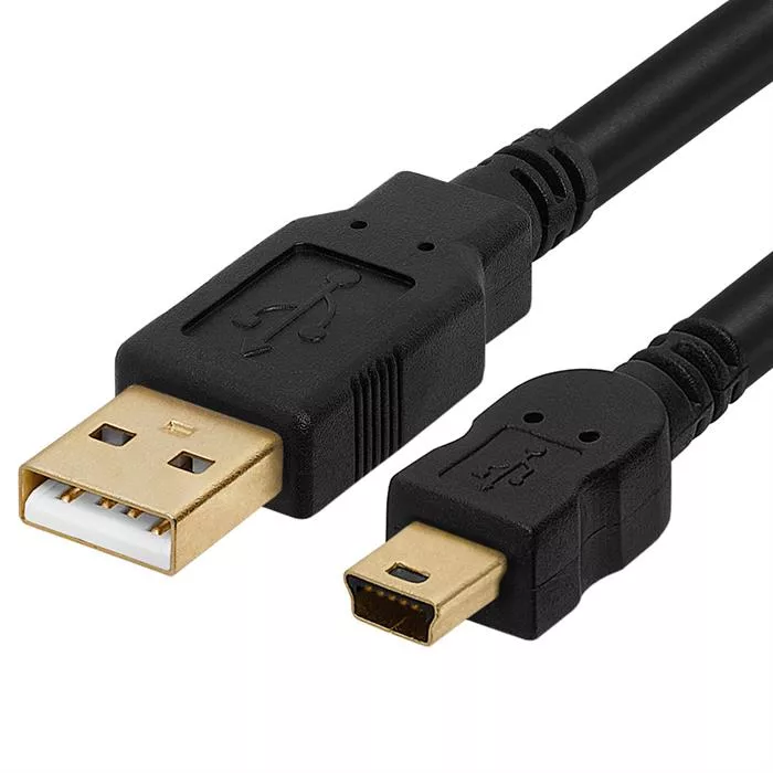 USB 2.0 A To Micro B Male 5-Pin Gold-Plated Cable - 3Feet Black