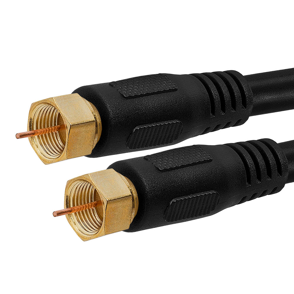  Cable coaxial de 1 pie RG6 CL2 en pared Conductor de cobre  sólido 18AWG 3GHz 75 Ohm conectores de latón niquelado antena HDTV UL ETL  CL2 corte personalizado y ensamblado en