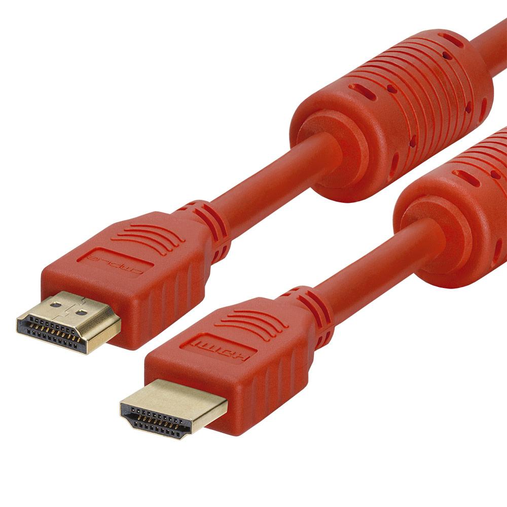28 Speed HDMI Cable With Ferrite - 1.5Feet Red
