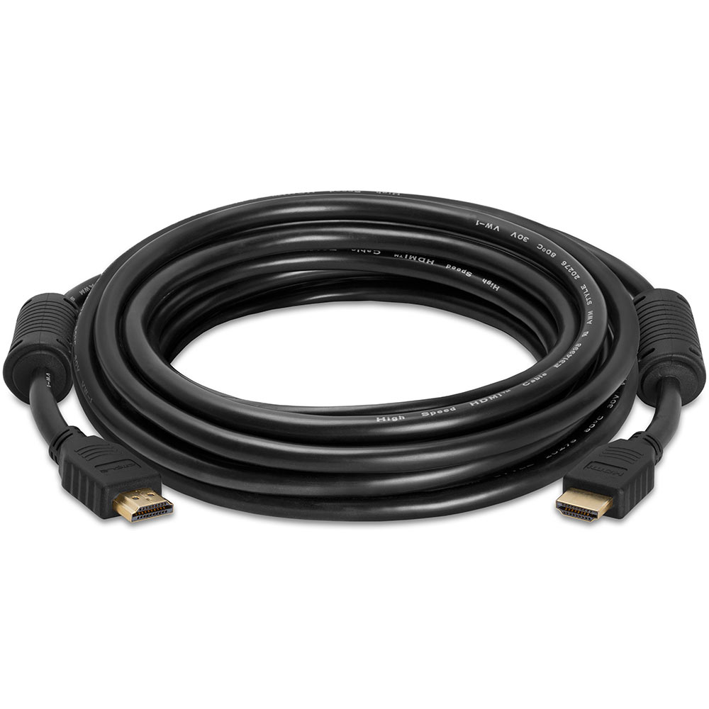 Cable HDMI* 4K con filtros de ferrita y cable tipo cordón, de 15 m