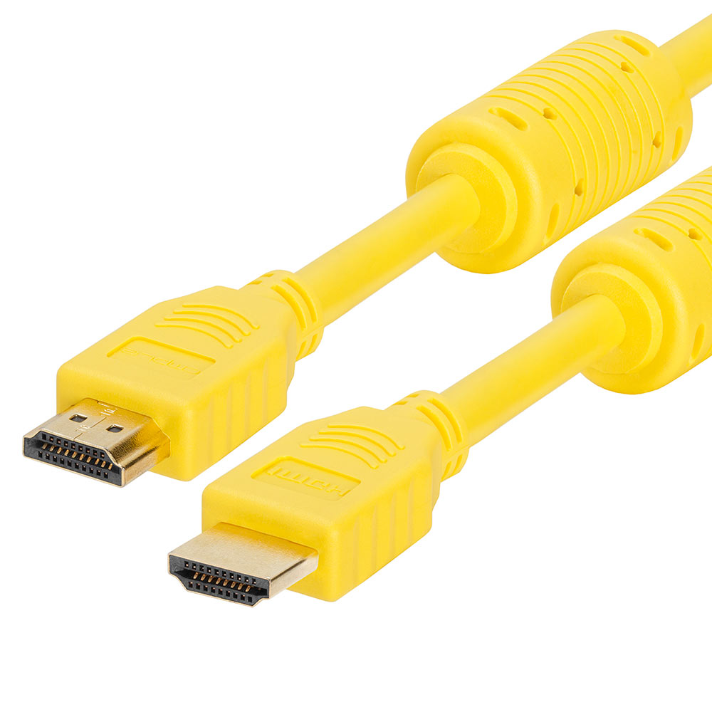 28 Gauge High Speed HDMI With Ferrite Cores - 3 ft Yellow