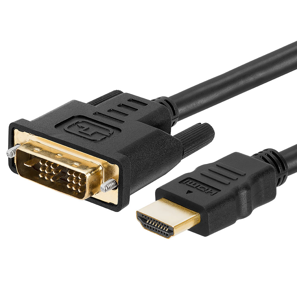 DVI-D Male to HDMI Male Cable Gold Digital - 10Feet
