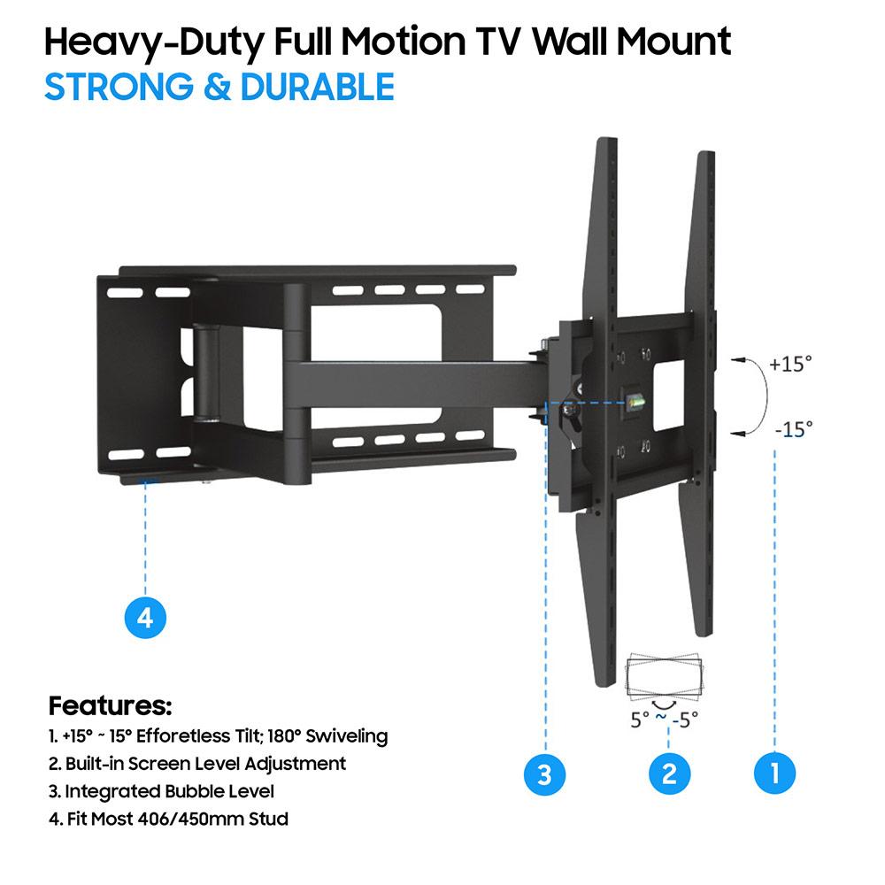 Support Mural Rotatif et Inclinable Flat Panel TV Wall Mount CP502