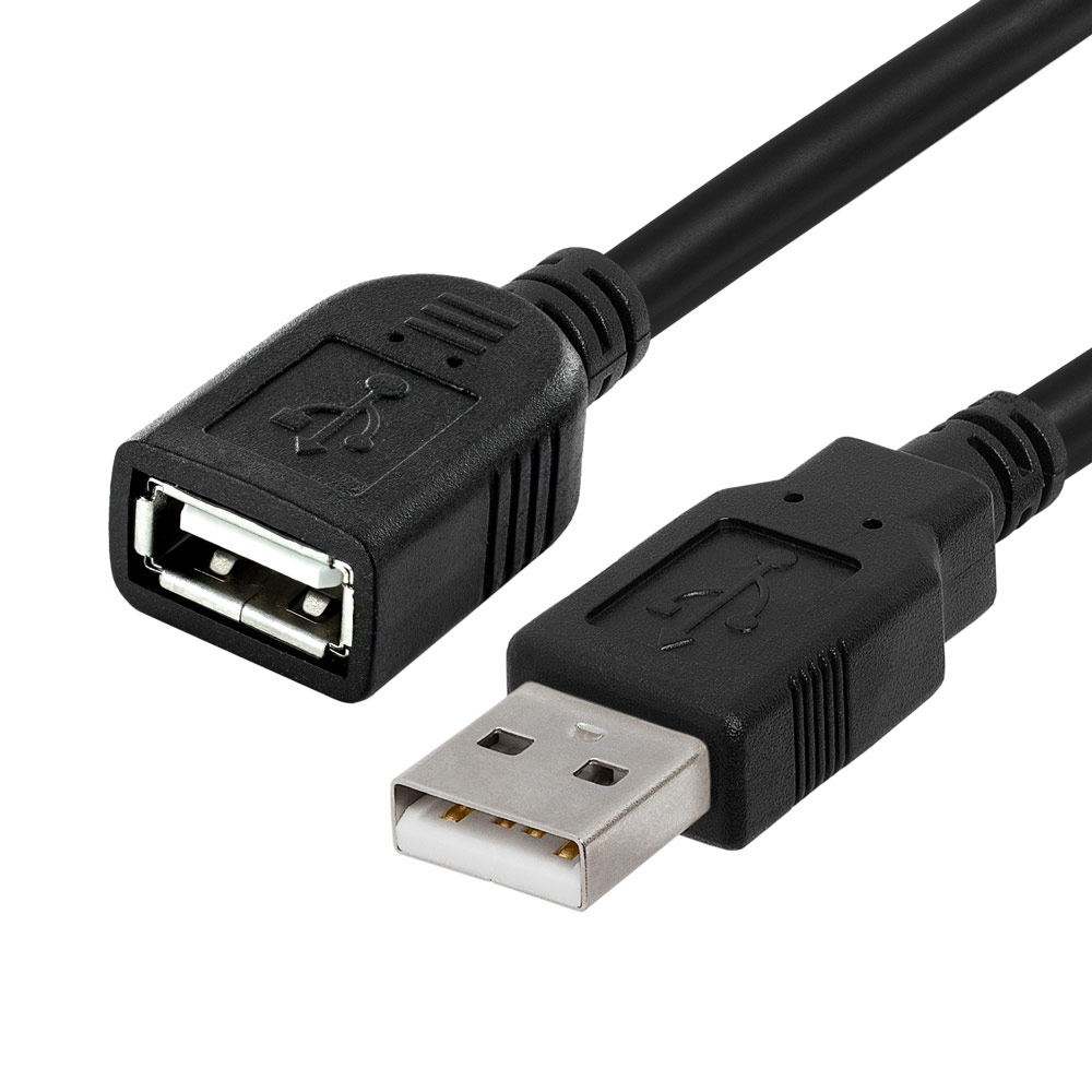 USB 2.0 A To Female Extension Cable - 6Feet Black