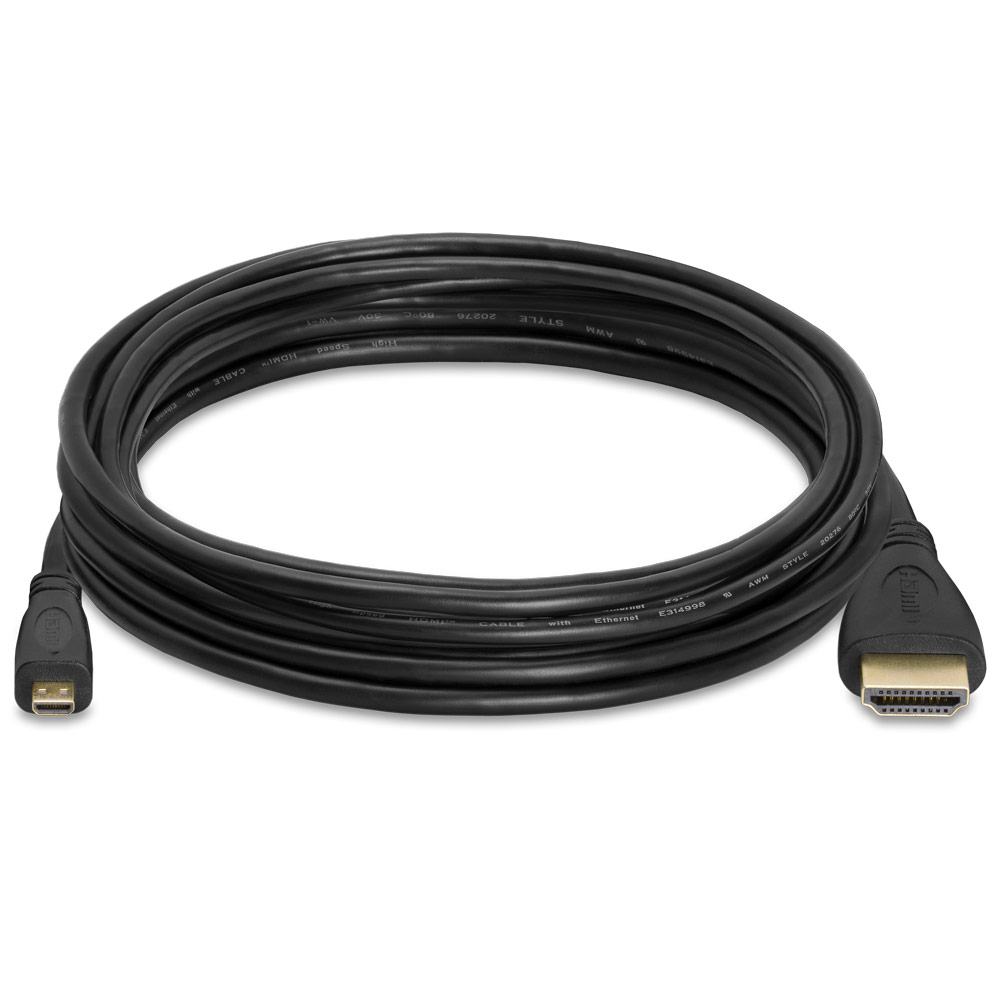 Micro HDMI to HDMI cable Gold Plated - 10 Feet