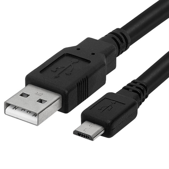 USB 2.0 A Male To Mini B Male 5-Pin Nickel-Plated Cable - 3 Feet Black