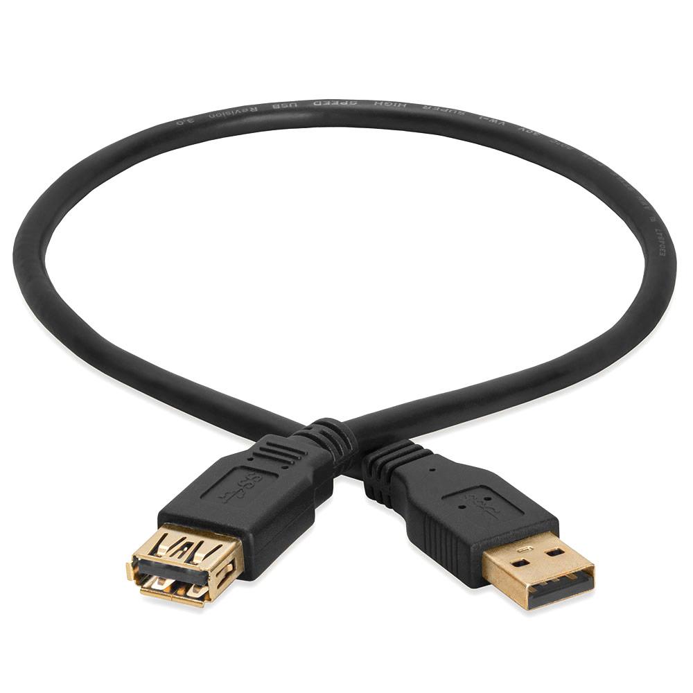 USB A Male to A extension cable gold-plated - 1.5Feet