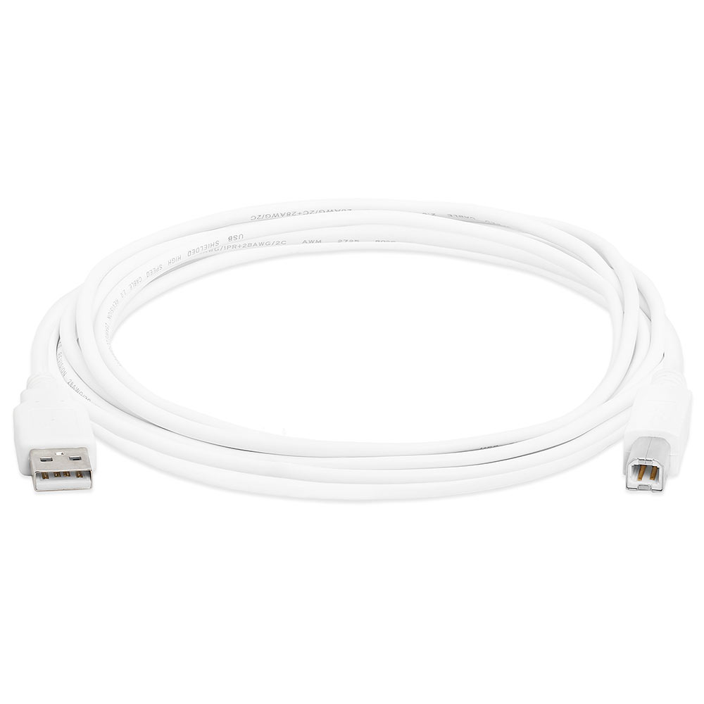 Usb 20 A Male To B Male Cable 10feet White 3228