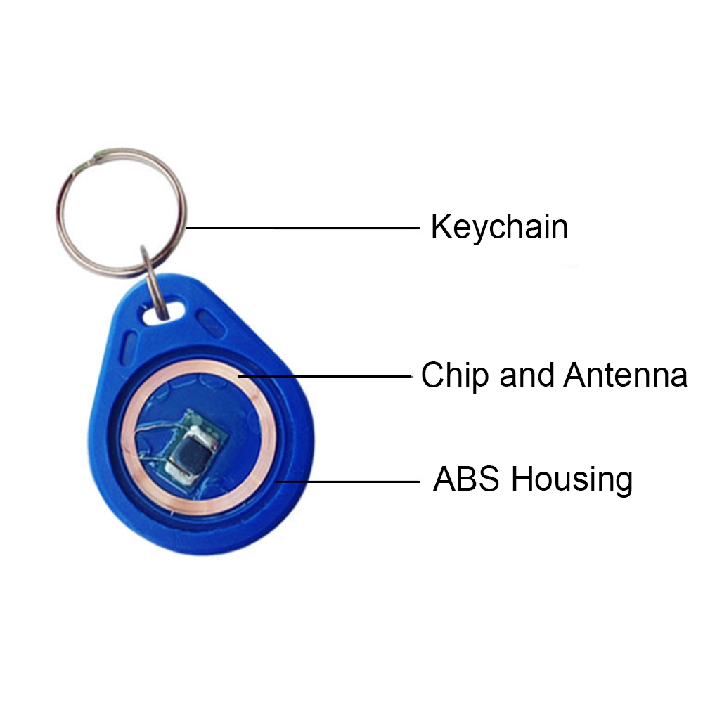 RFID Key Fob, 125kHz Keyfob Tag For Door Access Control System - Blue