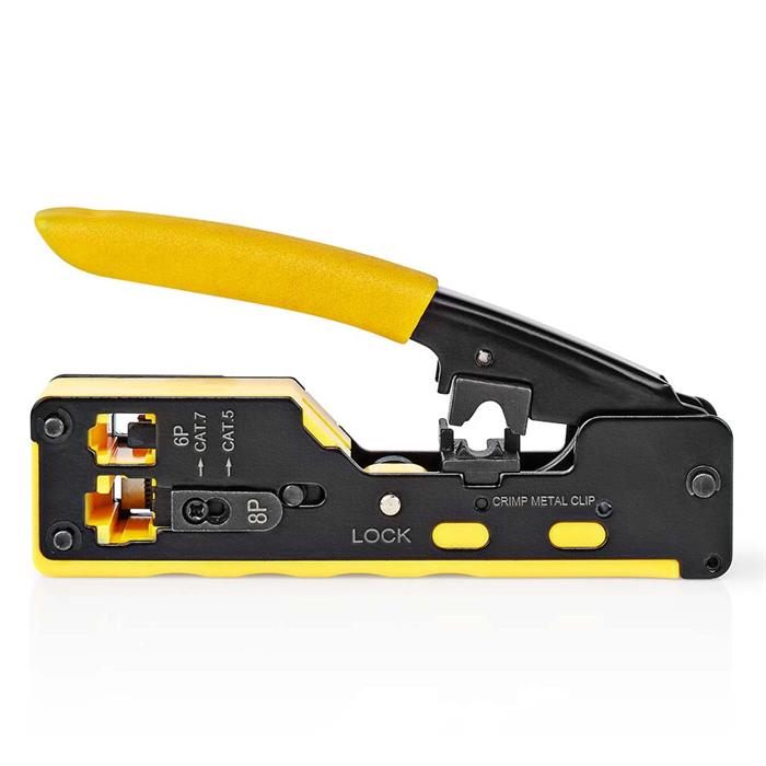 Cmple - RJ45 Crimp Tool Pass-Through Crimper for Cat6a Cat6 Cat5 Cat5e 8p8c Modular Connector Ethernet All-In-One Wire Tool